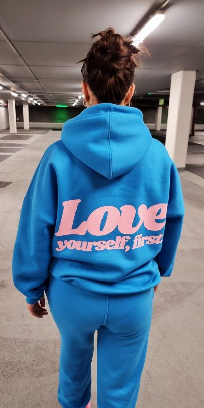 Blue ‘Love Yourself First’ Oversized Hoodie