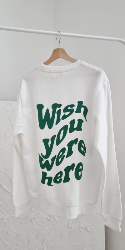 White Wish You Were Here Oversized Sweatshirt