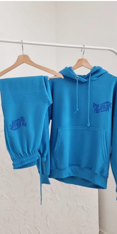 Blue Stop Waiting For Friday Oversized Tracksuit