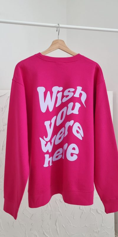 Pink Wish You Were Here Oversized Sweatshirt